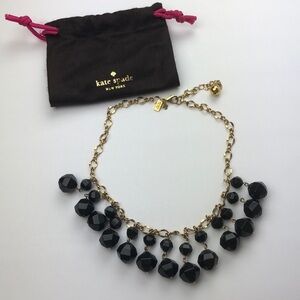 Kate Spade Black & Gold Fringe Statement Necklace